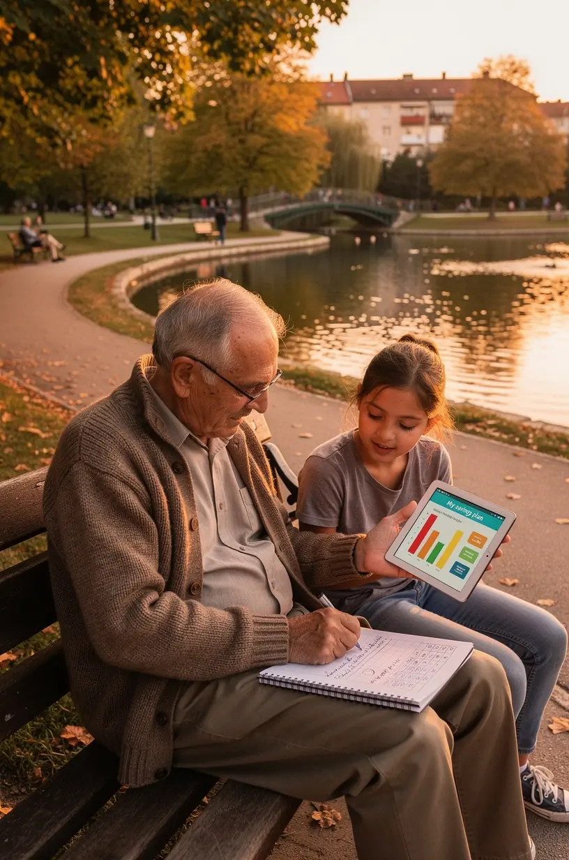 Nő és férfi tanulók, akik strukturált munkafüzet segítségével sajátítják el a pénzügyi alapismereteket.